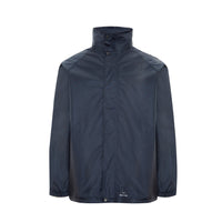 Front view of Rainbird Stowaway Jacket in Navy