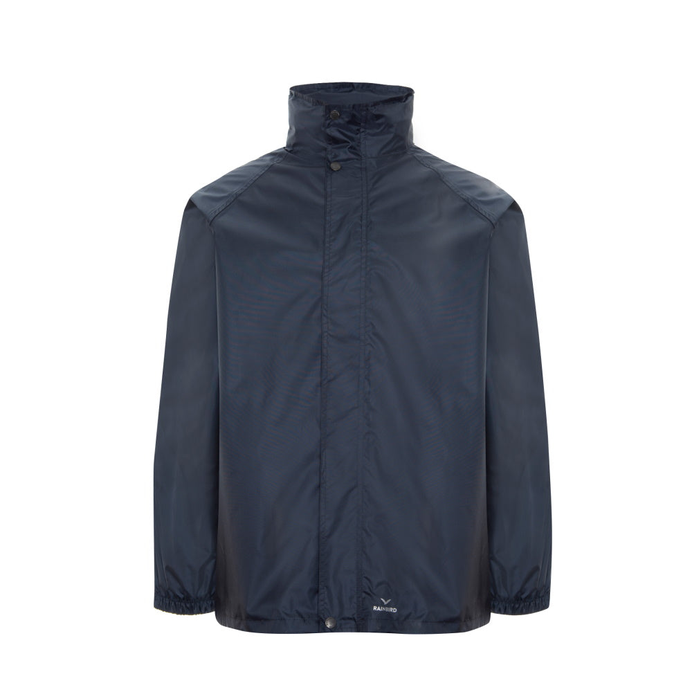 Front view of Rainbird Stowaway Jacket in Navy