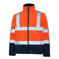 Front view of Rainbird Landy Jacket in High Visibility Orange & Navy