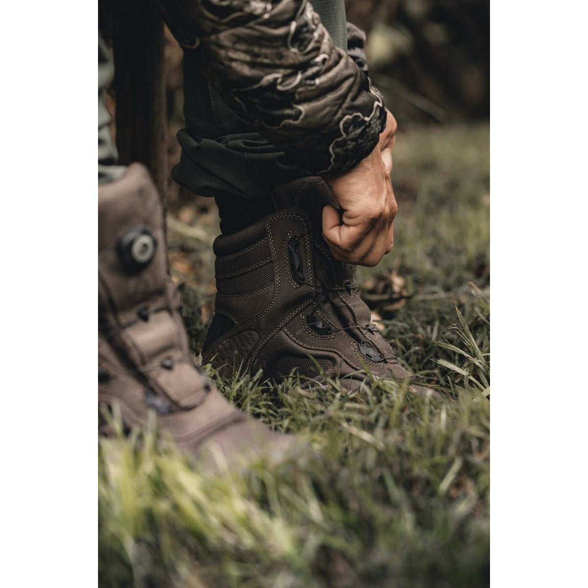 Ridgeline Ascent BOA Lace Boot being fastened