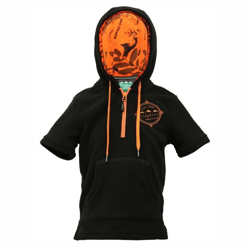 Ridgeline Kids Little Weapon Short Sleeve Hoodie in Black