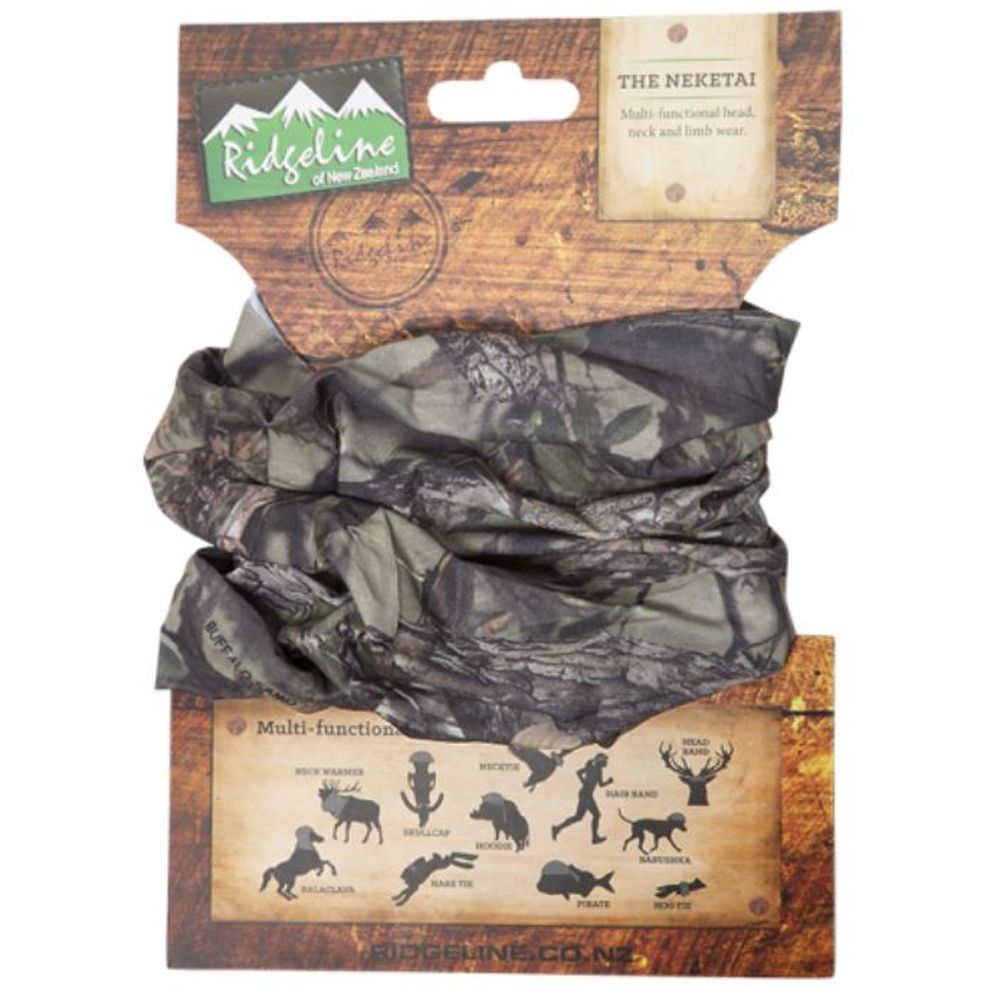Buffalo Camo Ridgeline Neketai Neck Gaiter in packaging