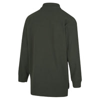 Back view of Ridgeline Premium Workmans Zip Bush Shirt in Olive Green