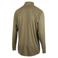 Back of Ridgeline Mens Performance Long Sleeve Quarter Zip Top in Dark Khaki