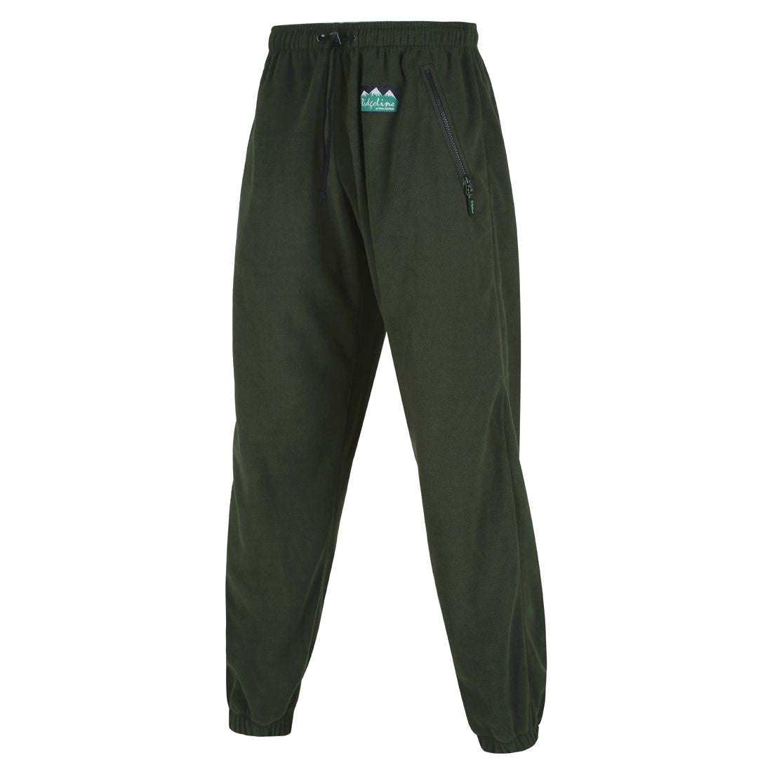 Front view of Ridgeline Staydry Micro Fleece Pants in Olive Green