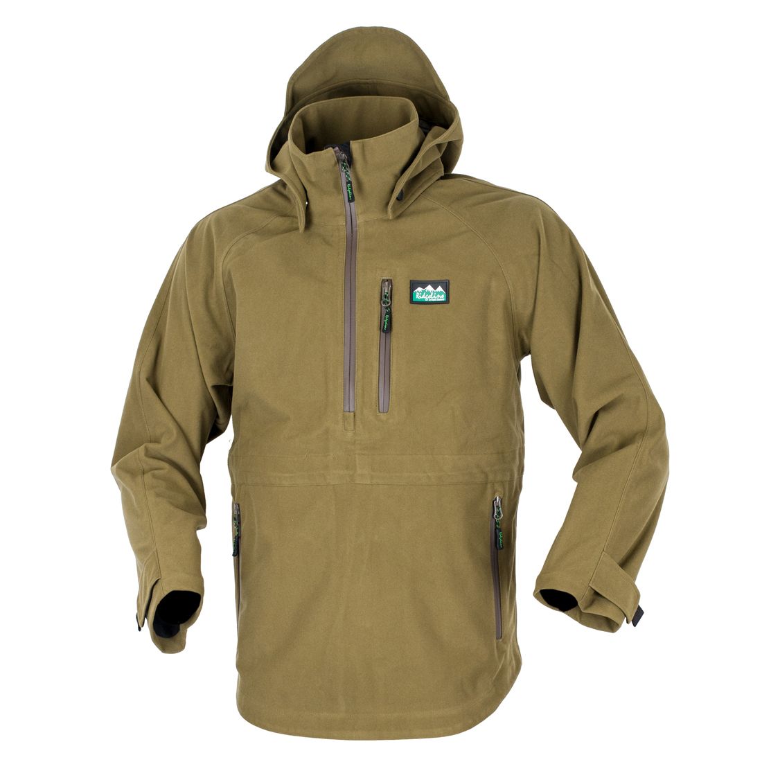 Front of Ridgeline Kids Monsoon Anorak in Teak