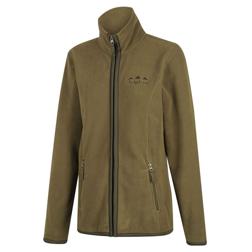 Front of Ridgeline Womens Lowland Zip Fleece in Sage