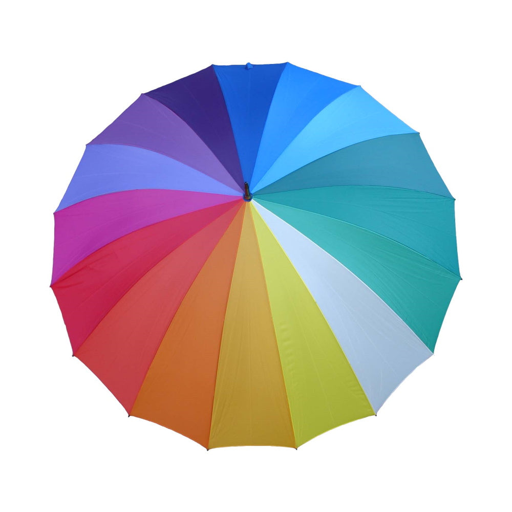 Top of Shelta Rainbow 16 Multi Coloured Panel Umbrella