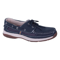 Slatters Mens Shackle Boat Shoe in Navy