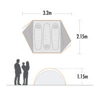 EPE Spartan 3 Person Hiker Tent Dimensions