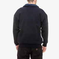 Back view of Navy Swanndri Rhino Stormshield Wool Jumper