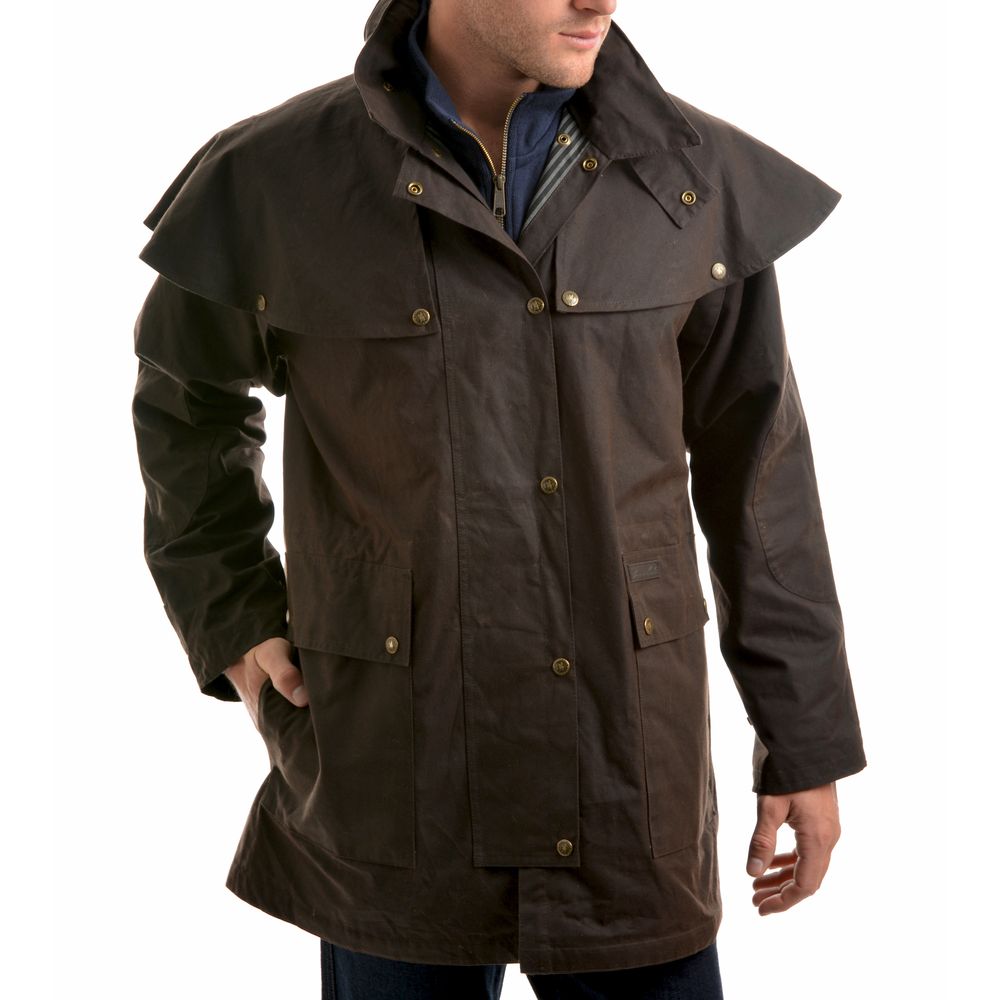 Front view of Thomas Cook High Country Oilskin Short Coat