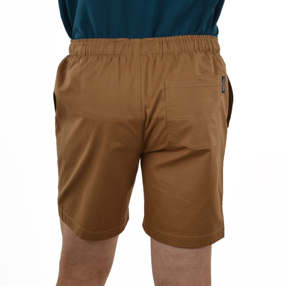Back of Thomas Cook Darcy Shorts in Camel