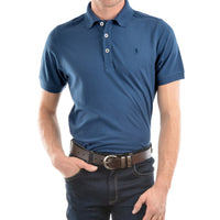 Thomas Cook Men's Tailored Short Sleeve Polo Shirt in Steel Blue