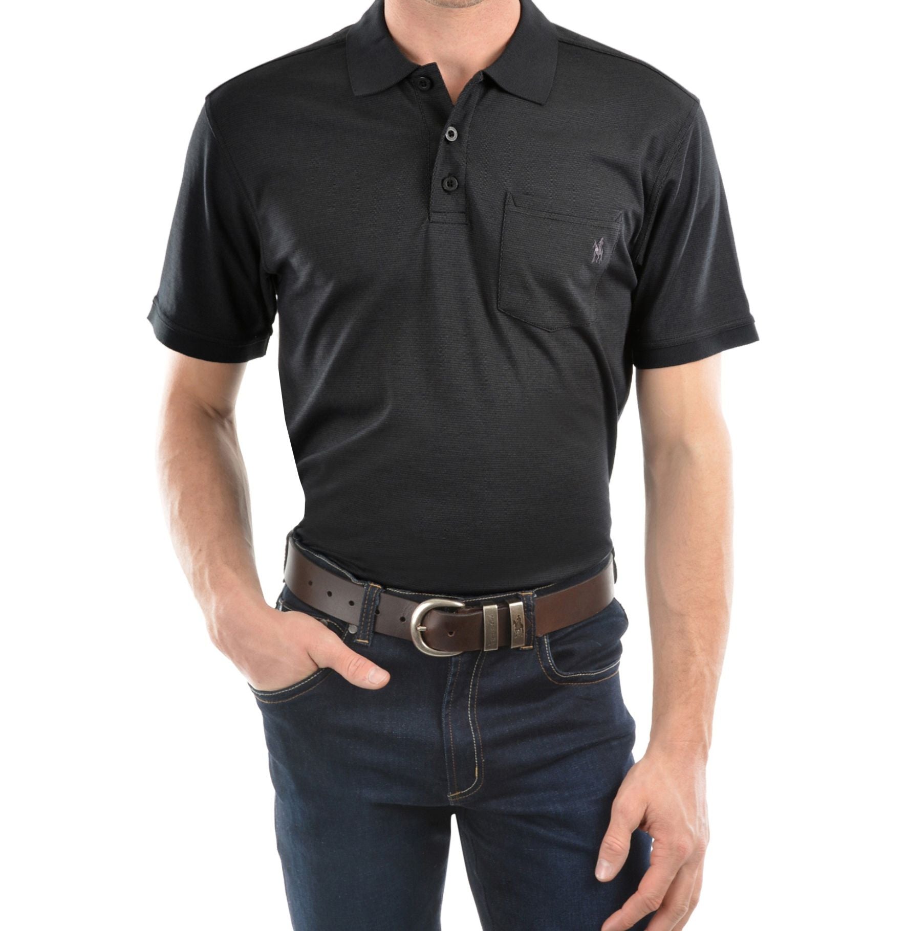 Thomas Cook Men's Bamboo Short Sleeve Polo in Black