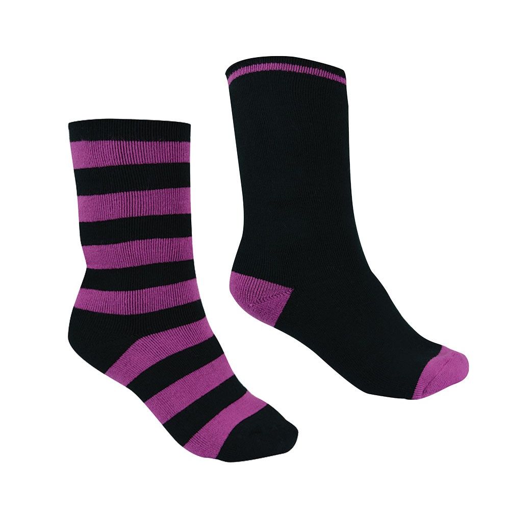 Thomas Cook Thermal Socks in Purple Orchid & Black