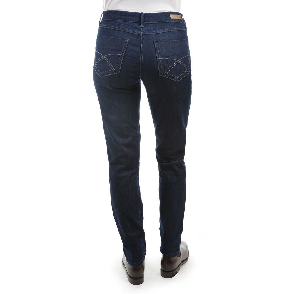 Back view of Thomas Cook Women's Lynda Wonder Slim Leg Jeans in Dark Blue
