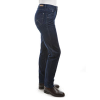 Side view of Thomas Cook Women's Lynda Wonder Slim Leg Jeans in Dark Blue