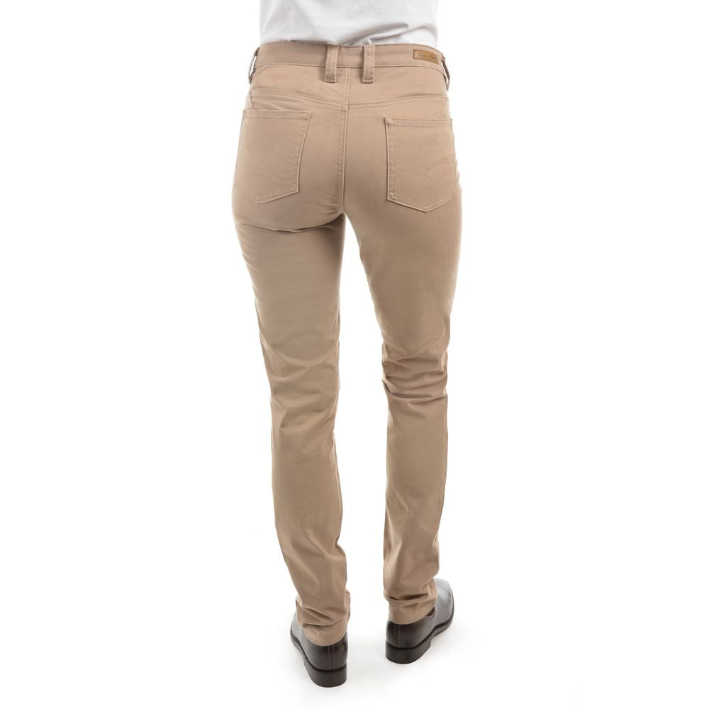 Back view of Thomas Cook Women's Moleskin Wonder Slim Jeans in Sand