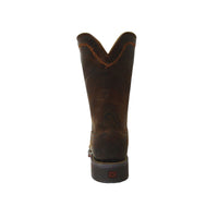 Back view of Twisted X Women's Roper Leather Cowboy Boots in Dark Brown