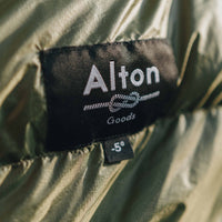 Close up of Alton Goods logo