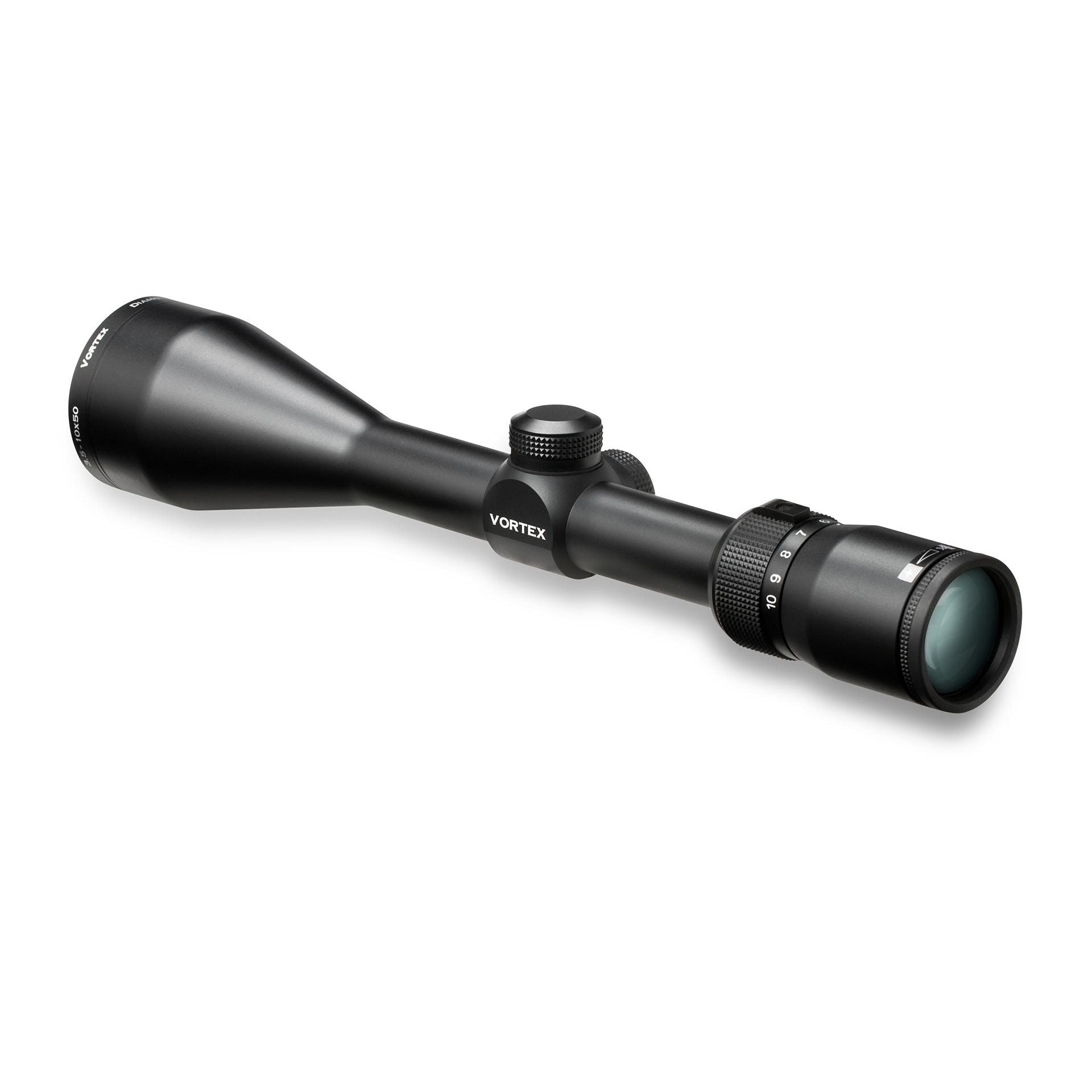 Back of Vortex Diamondback 3.5-10X50 BDC Reticle Riflescope