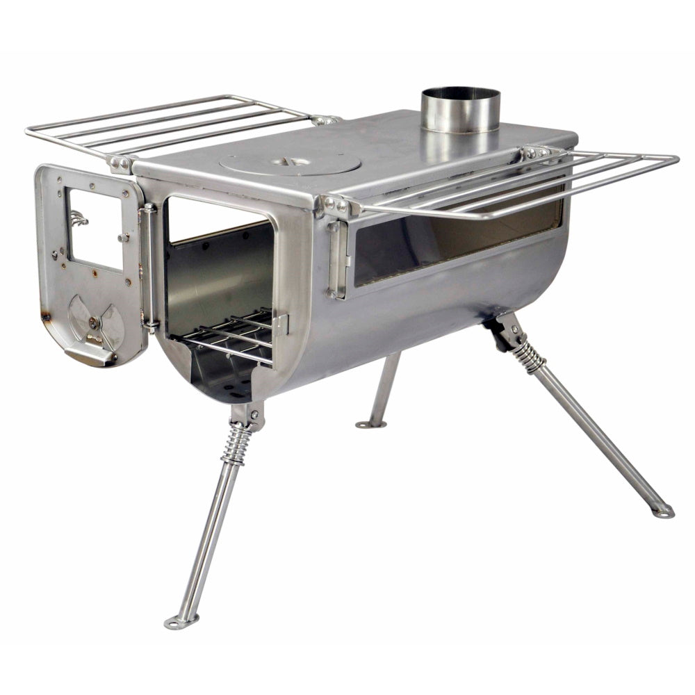 Door open on Winnerwell Woodlander Double View 1G Large Camping Stove