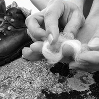 WonderWool being applied on feet