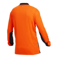 KingGee Workcool Hyperfreeze Hi Vis Long Sleeve Polo Back View. The back of this shirt is predominately hi vis orange.