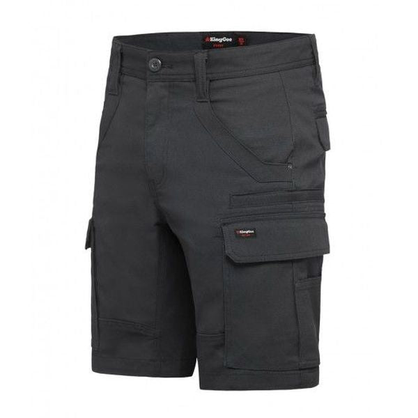 KingGee Tradies Utility Cargo Shorts in Charcoal