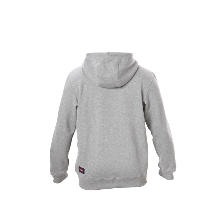 Back view of Hard Yakka Brushed Fleece Work Hoodie in Grey Marle