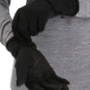 Person wearing Icebreaker black gloves with textured palm