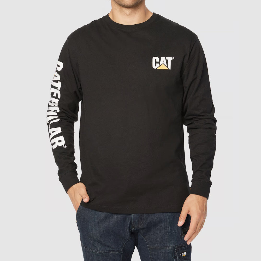 Front view of CAT Trademark Banner Long Sleeve Tee