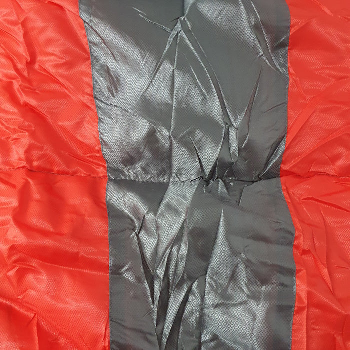 Close up of Allgoods Bush Hut Trek Lite Sleeping Bag in Grey/Orange