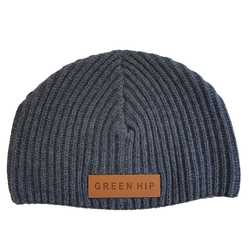 Green Hip Women's Beanie in Dark Denim