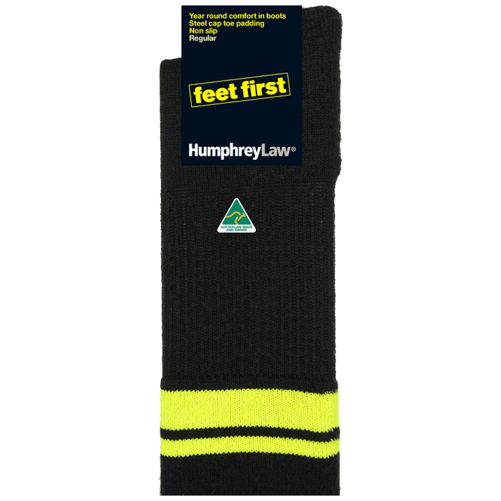 Humphrey Law Feet First Wool Sock in Black/Fluro