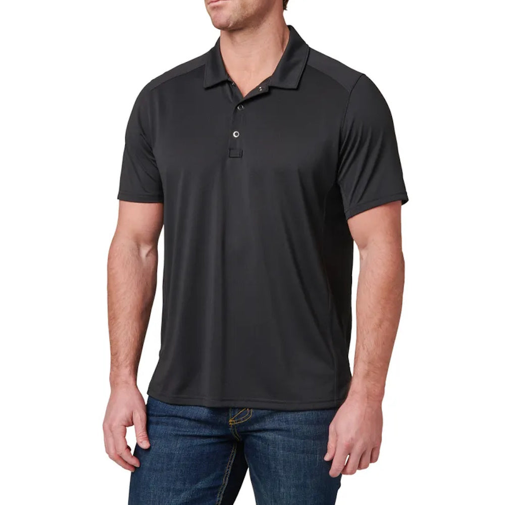 Front of Black 5.11® Paramount Polo 2.0