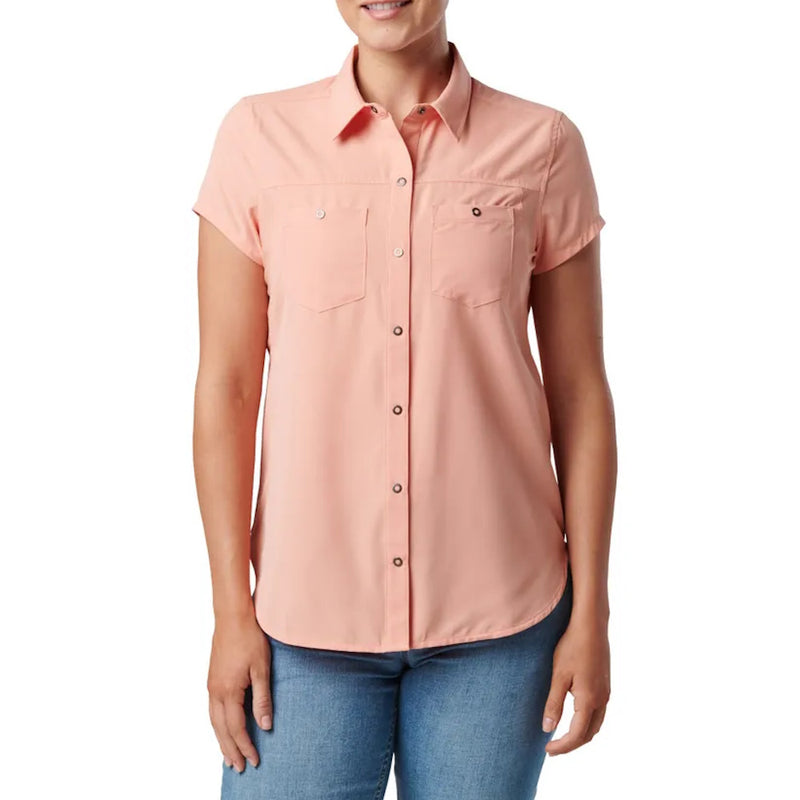 Front of 5.11® Womens Marksman Short Sleeve Shirt in Canyon Sunset