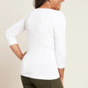 Back of Boody Womens 3/4 Sleeve Scoop Top in White