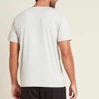 Back of Boody Mens Crew Neck Tee in Light Grey Marle