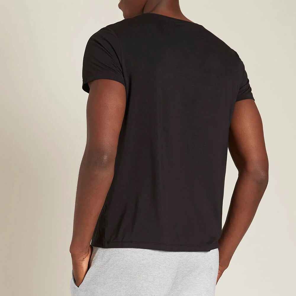 Back of Boody Mens V Neck Tee in Black