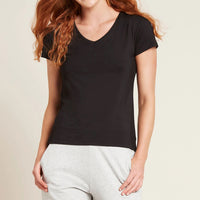 Front of Boody Womens V Neck Tee in Black