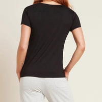 Back of Boody Womens V Neck Tee in Black