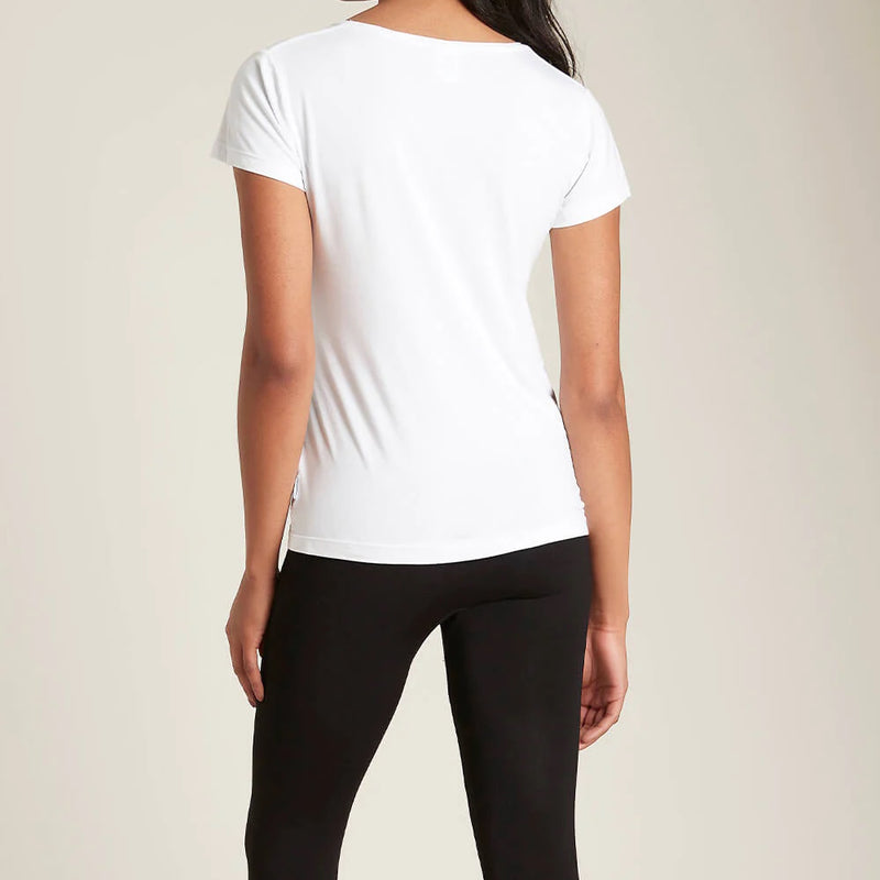 Back of Boody Womens V Neck Tee in White
