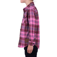 Side view of child wearing Dux-Bak Kids Jada Thermal Long Sleeve Shirt