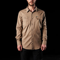 Front of Khaki FXD LSH-1 Men's Long Sleeve Work Shirt