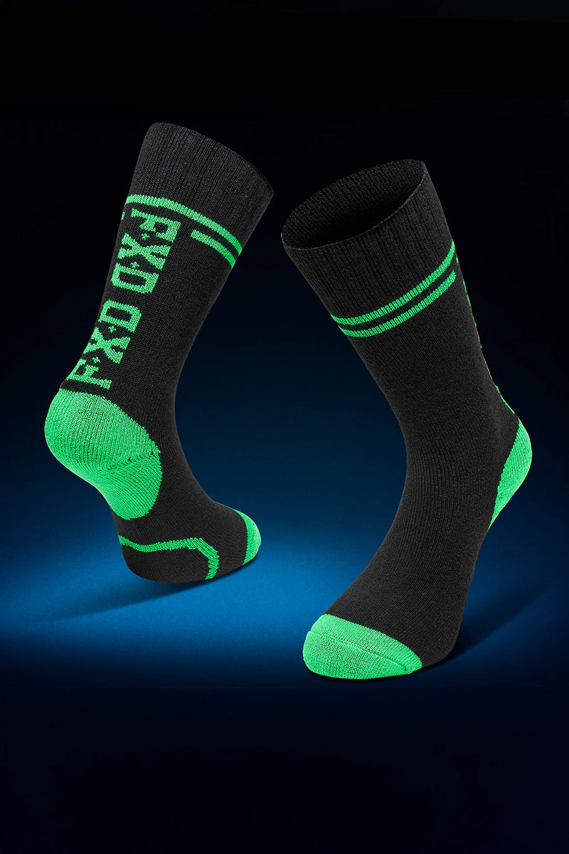 FXD SK-9W Women's Bamboo Work Socks in Black/Green