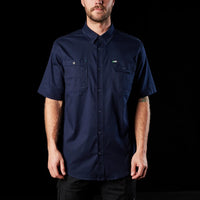 Front of Navy FXD SSH-1 Men's Short Sleeve Stretch Work Shirt