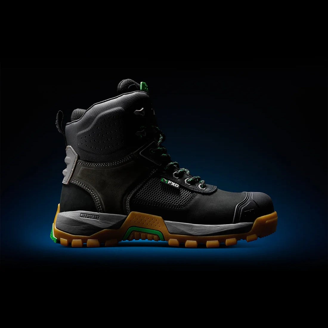 Side of Black FXD WB-1 Me's Nitrolite High Cut Safety Boot