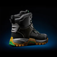 Back angle of Black FXD WB-1 Men's Nitrolite High Cut Safety Boot